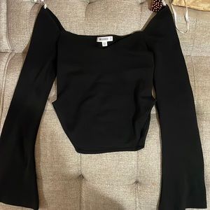 Missguided black flare arm top